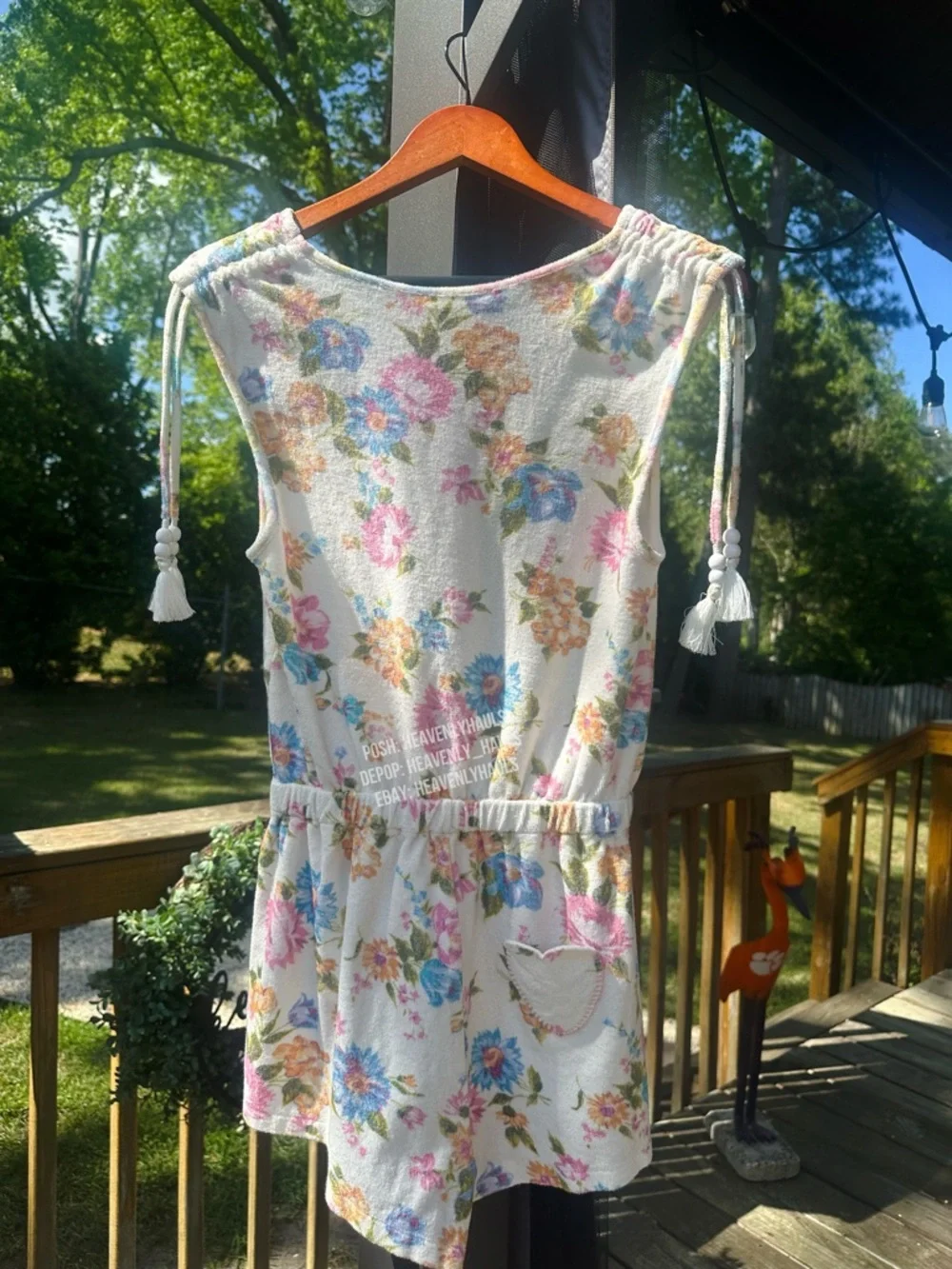 NWT LoveShackFancy Cottagecore Floral V-Neck Romper Playsuit with Pastel Blooms - Picture 2 of 9